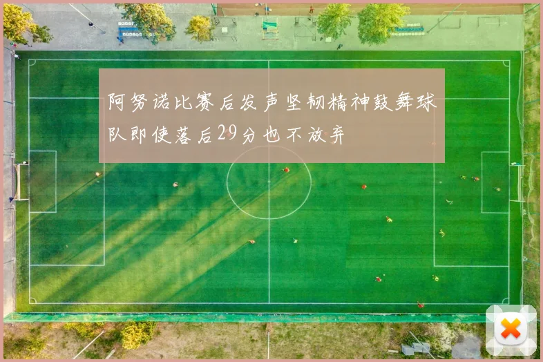 阿努诺比赛后发声坚韧精神鼓舞球队即使落后29分也不放弃